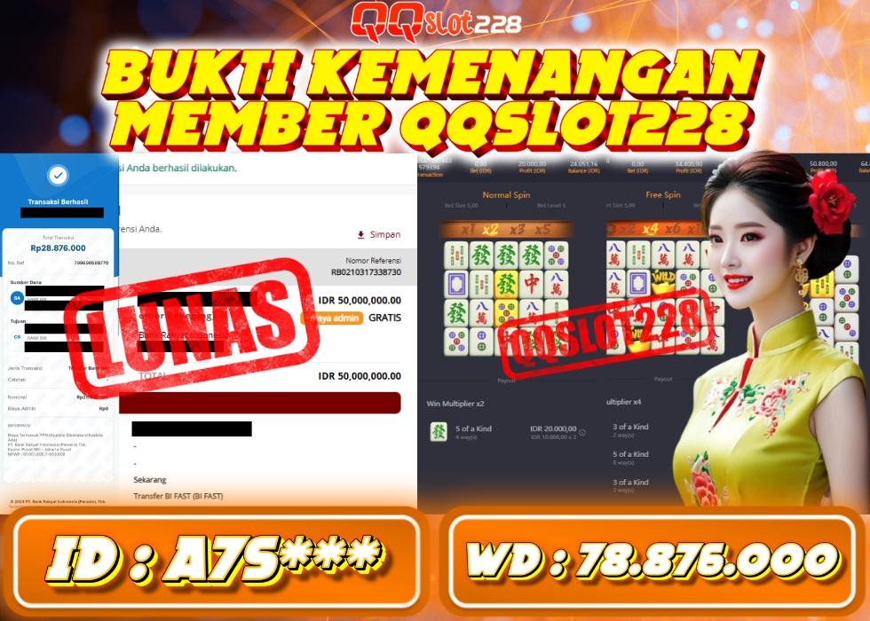 QQSLOT228 JACKPOT  Rp 78.876.000 - LUNAS!!!