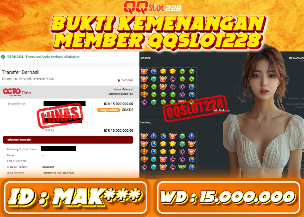 QQSLOT228 JACKPOT  Rp 15.000.000 - LUNAS!!!