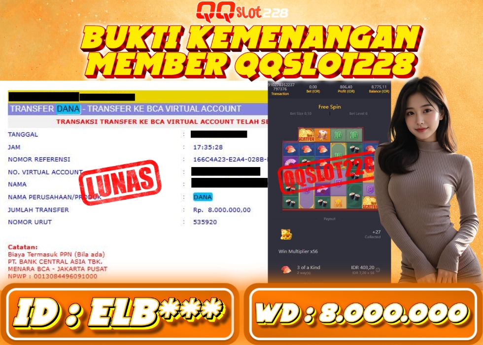 QQSLOT228 JACKPOT  Rp 8.000.000 - LUNAS!!!