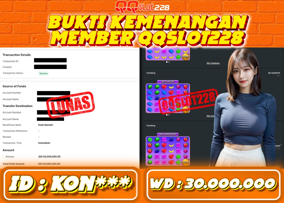 QQSLOT228 JACKPOT  Rp 30.000.000 - LUNAS!!!