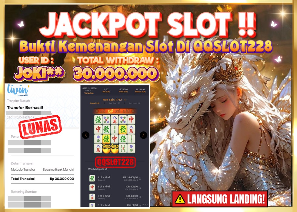 QQSLOT228 JACKPOT  Rp 30.000.000 - LUNAS!!!