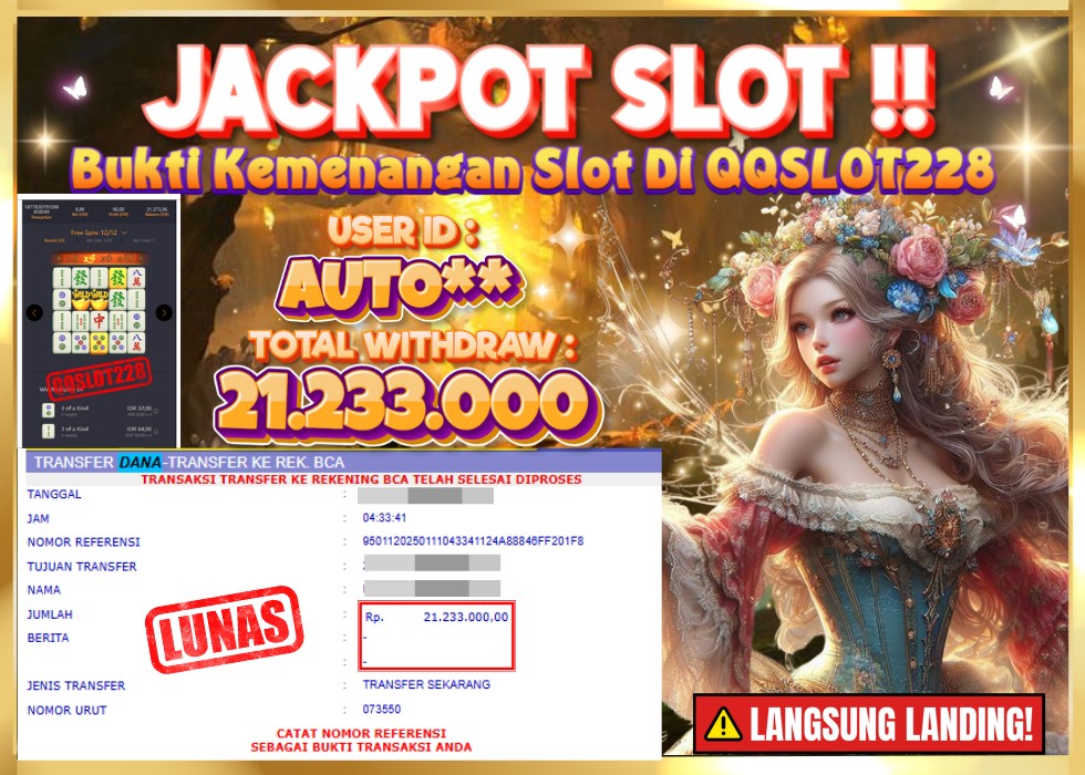 QQSLOT228 JACKPOT  Rp 21.233.000 - LUNAS!!!