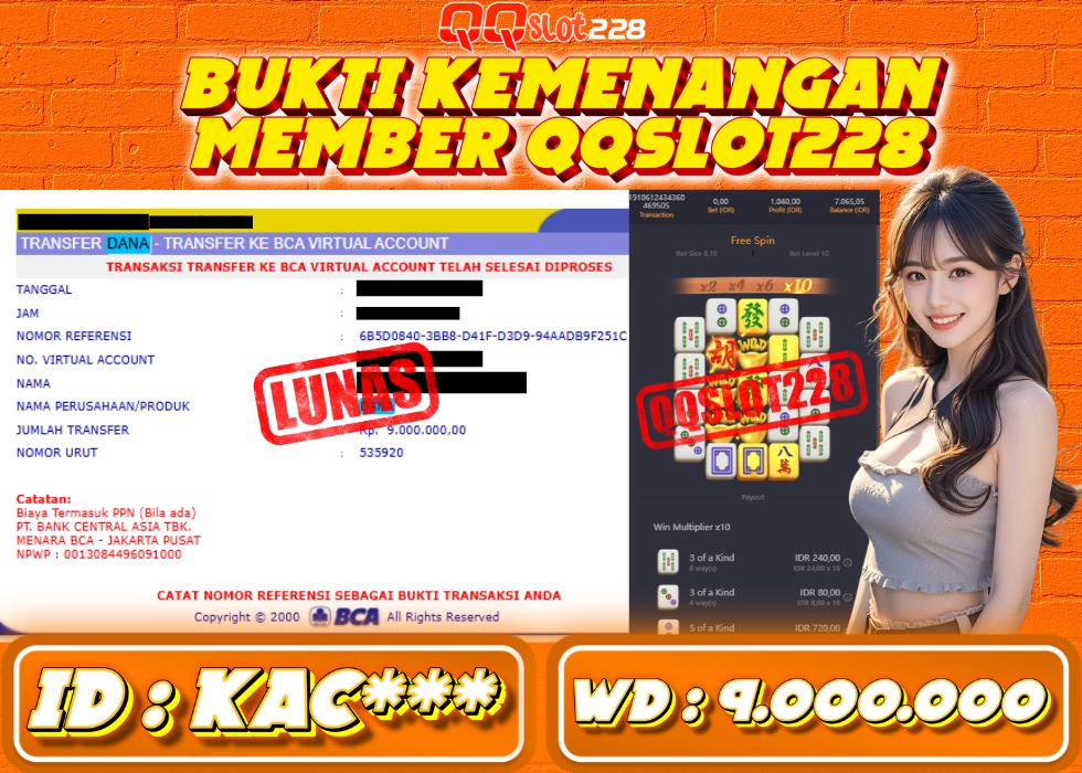 QQSLOT228 JACKPOT  Rp 9.000.000 - LUNAS!!!