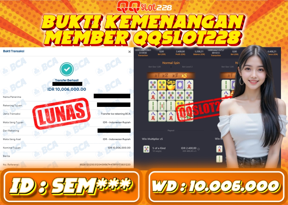 QQSLOT228 JACKPOT  Rp 10.006.000 - LUNAS!!!