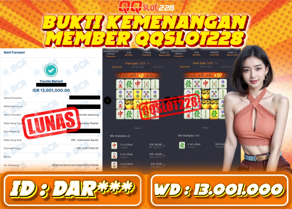 QQSLOT228 JACKPOT  Rp 13.001.000 - LUNAS!!!