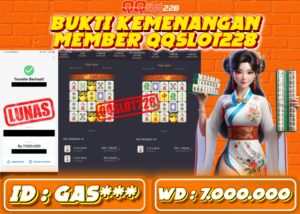 QQSLOT228 JACKPOT  Rp 7.000.000 - LUNAS!!!