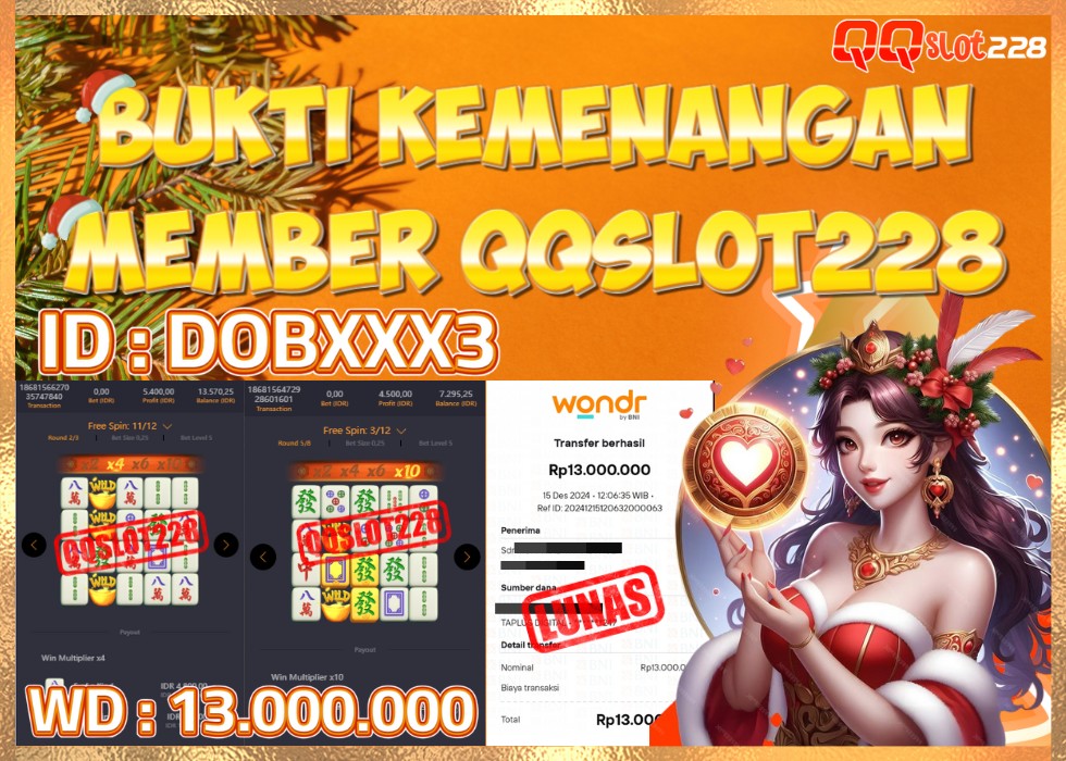 QQSLOT228 JACKPOT  Rp 13.000.000 - LUNAS!!!