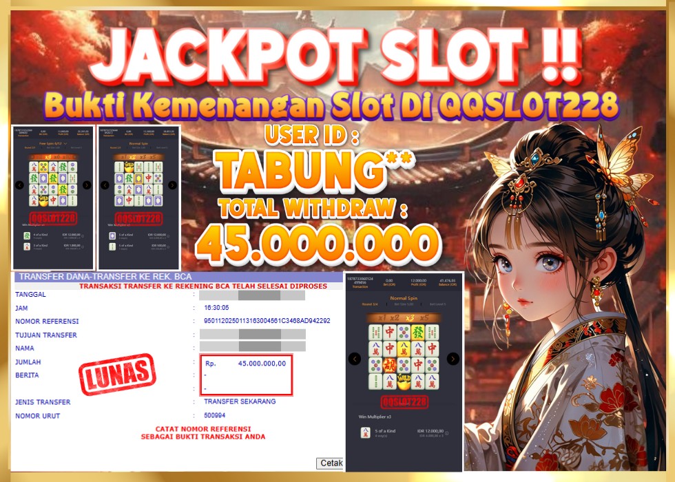 QQSLOT228 JACKPOT  Rp 45.000.000 - LUNAS!!!