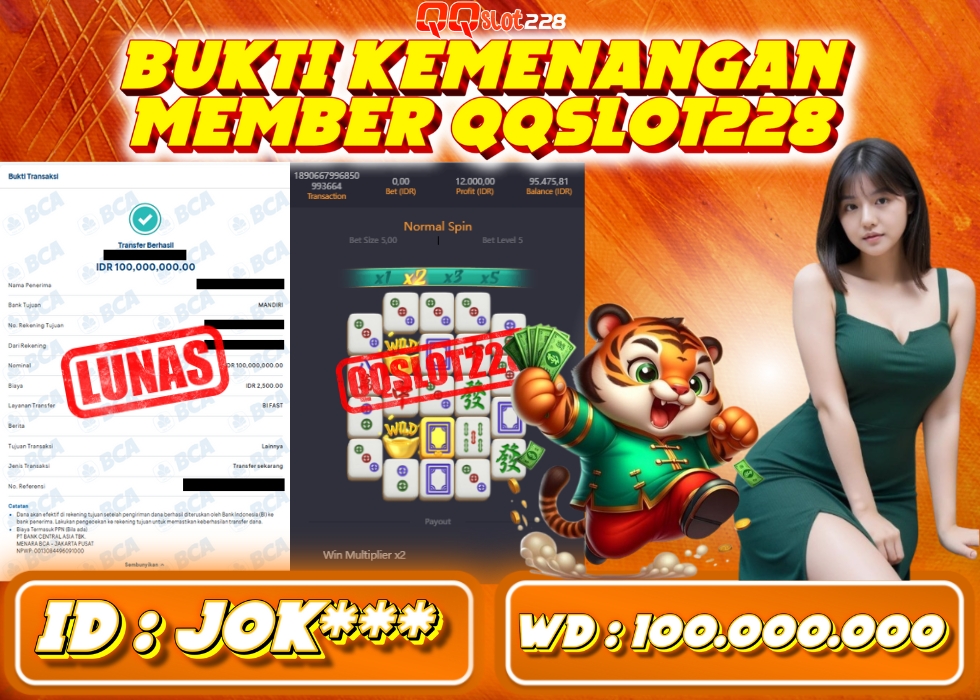 QQSLOT228 JACKPOT  Rp 100.000.000 - LUNAS!!!