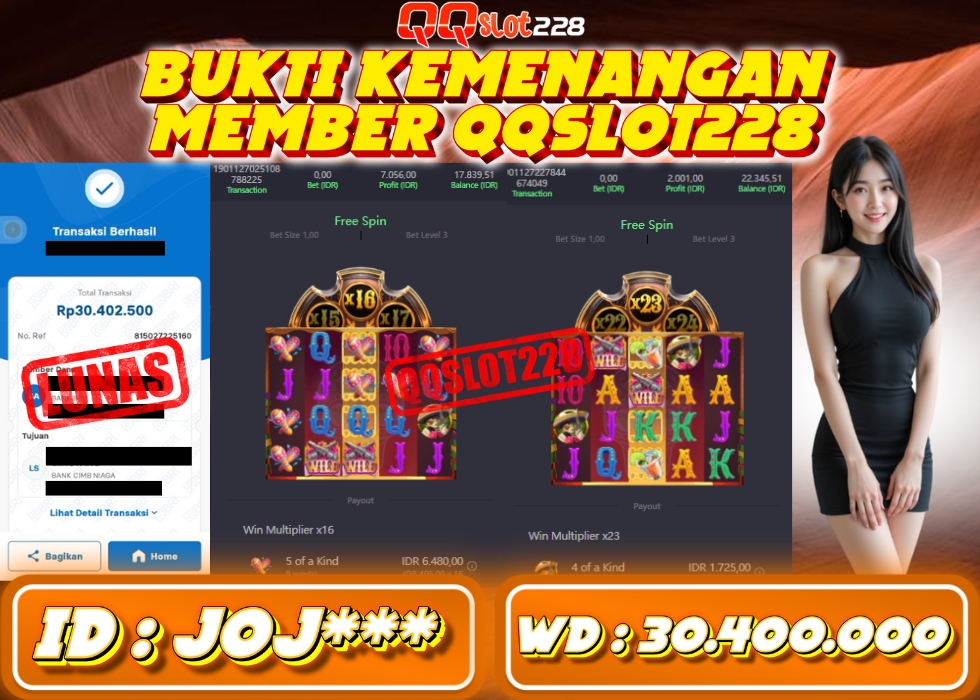 QQSLOT228 JACKPOT  Rp 30.400.000 - LUNAS!!!
