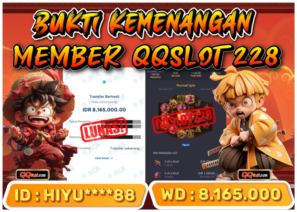 QQSLOT228 JACKPOT  Rp 8.165.000 - LUNAS!!!