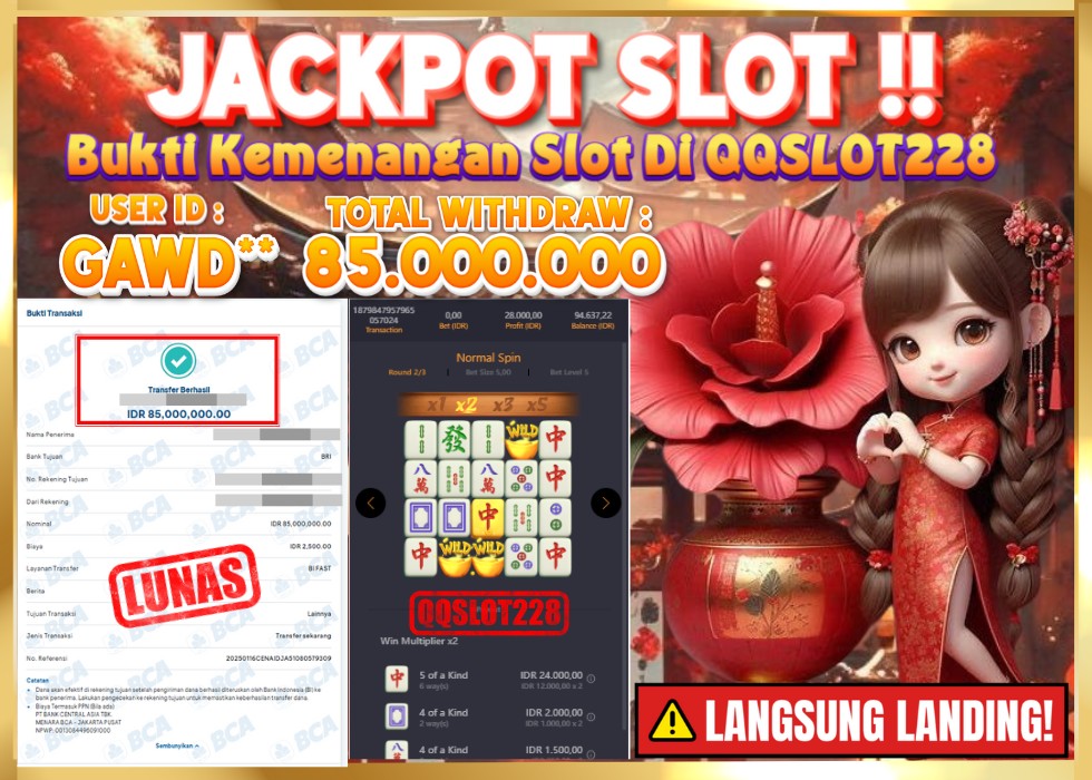 QQSLOT228 JACKPOT  Rp 85.000.000 - LUNAS!!!