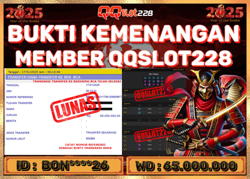 QQSLOT228 JACKPOT  Rp 65.000.000 - LUNAS!!!