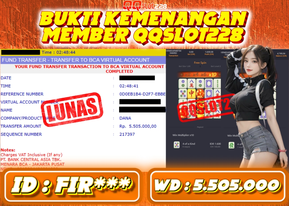 QQSLOT228 JACKPOT  Rp 5.505.000 - LUNAS!!!