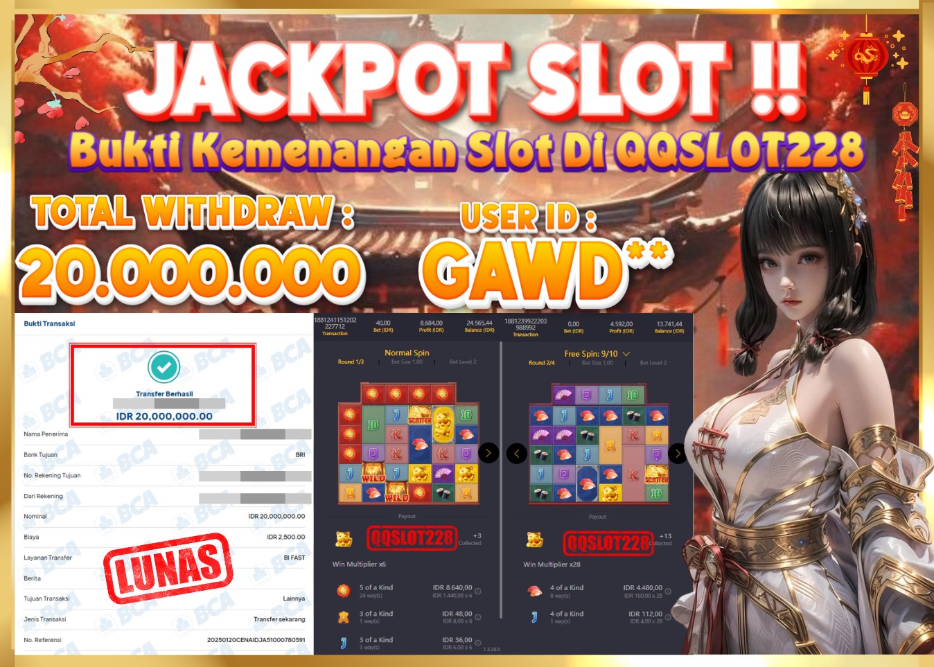 QQSLOT228 JACKPOT  Rp 20.000.000 - LUNAS!!!