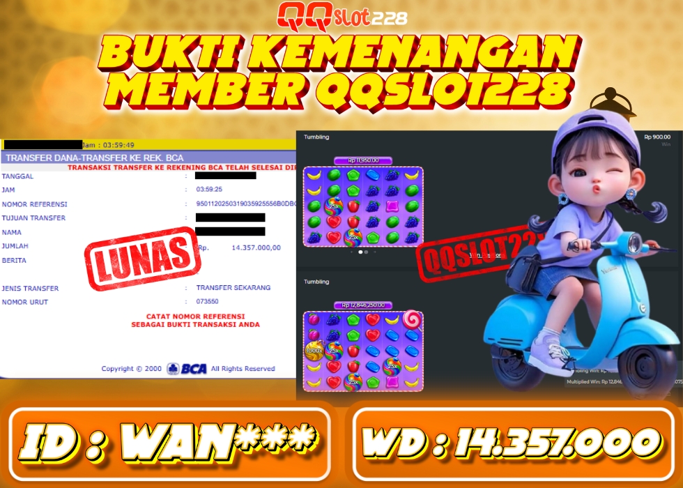 QQSLOT228 JACKPOT  Rp 14.357.000 - LUNAS!!!