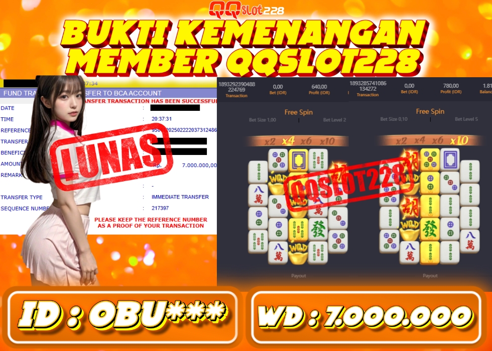 QQSLOT228 JACKPOT  Rp 7.000.000 - LUNAS!!!