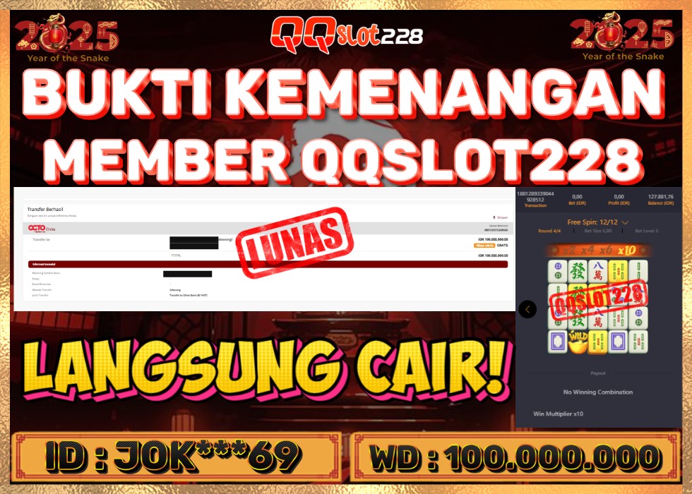 QQSLOT228 JACKPOT  Rp 100.000.000 - LUNAS!!!
