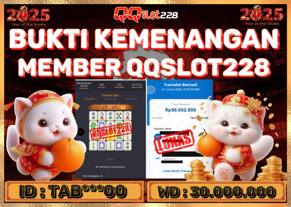 QQSLOT228 JACKPOT  Rp 30.000.000 - LUNAS!!!