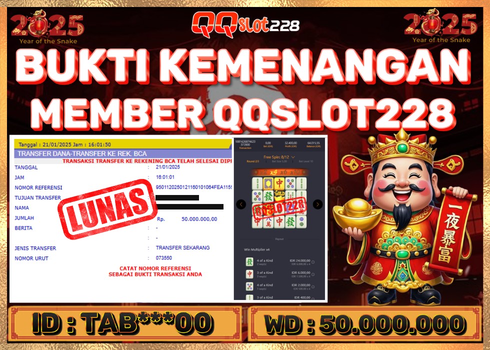 QQSLOT228 JACKPOT  Rp 50.000.000 - LUNAS!!!