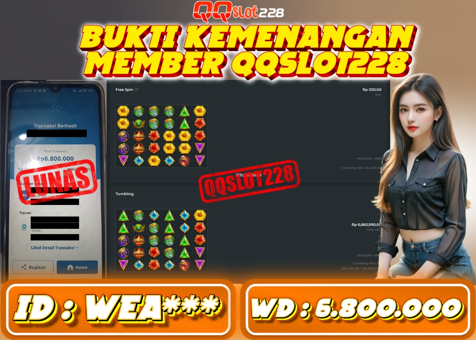 QQSLOT228 JACKPOT  Rp 6.800.000 - LUNAS!!!