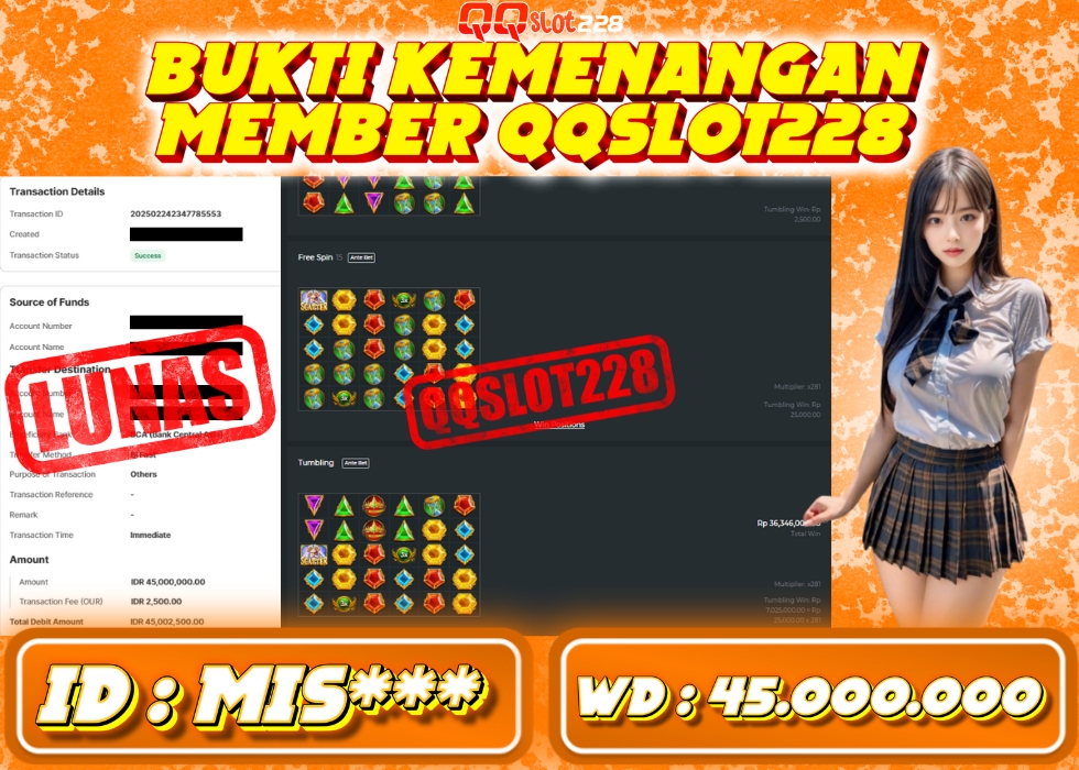 QQSLOT228 JACKPOT  Rp 45.000.000 - LUNAS!!!