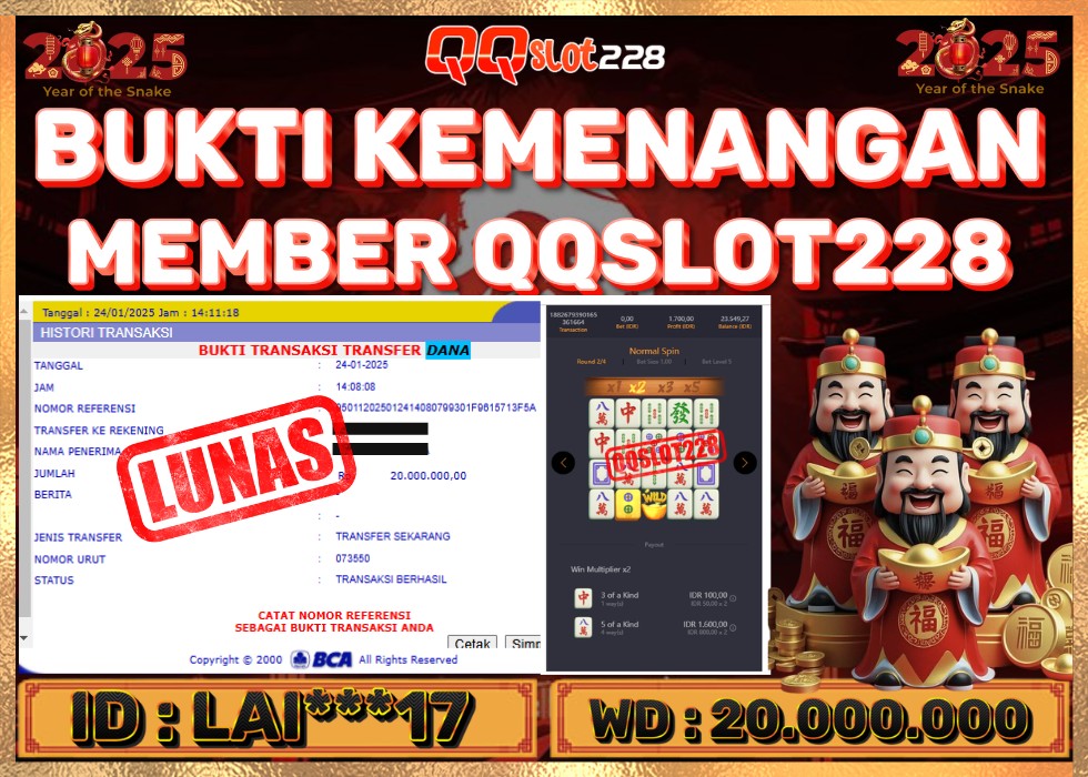 QQSLOT228 JACKPOT  Rp 20.000.000 - LUNAS!!!