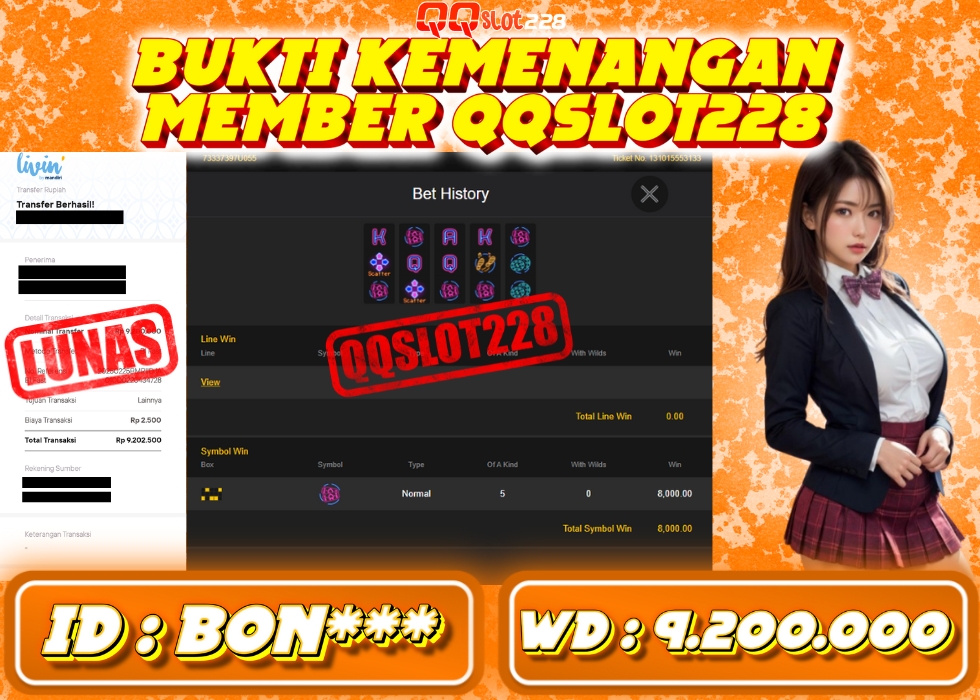 QQSLOT228 JACKPOT  Rp 9.200.000 - LUNAS!!!