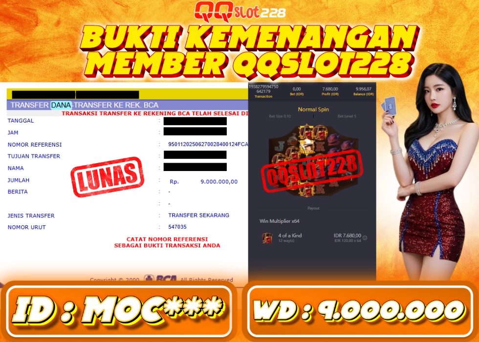 QQSLOT228 JACKPOT  Rp 9.000.000 - LUNAS!!!