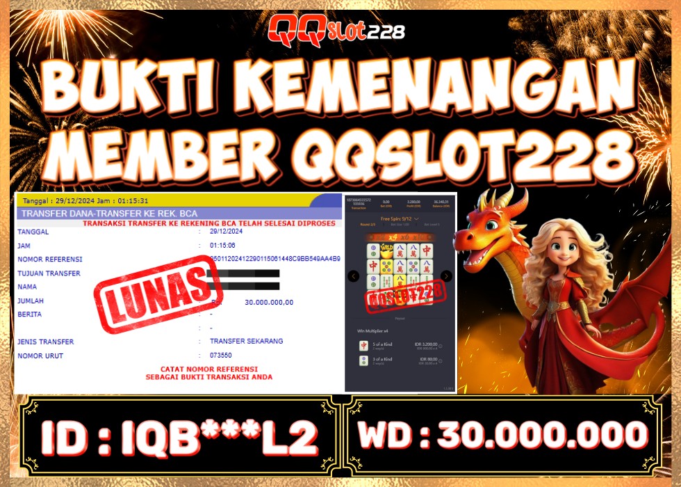 QQSLOT228 JACKPOT  Rp 30.000.000 - LUNAS!!!
