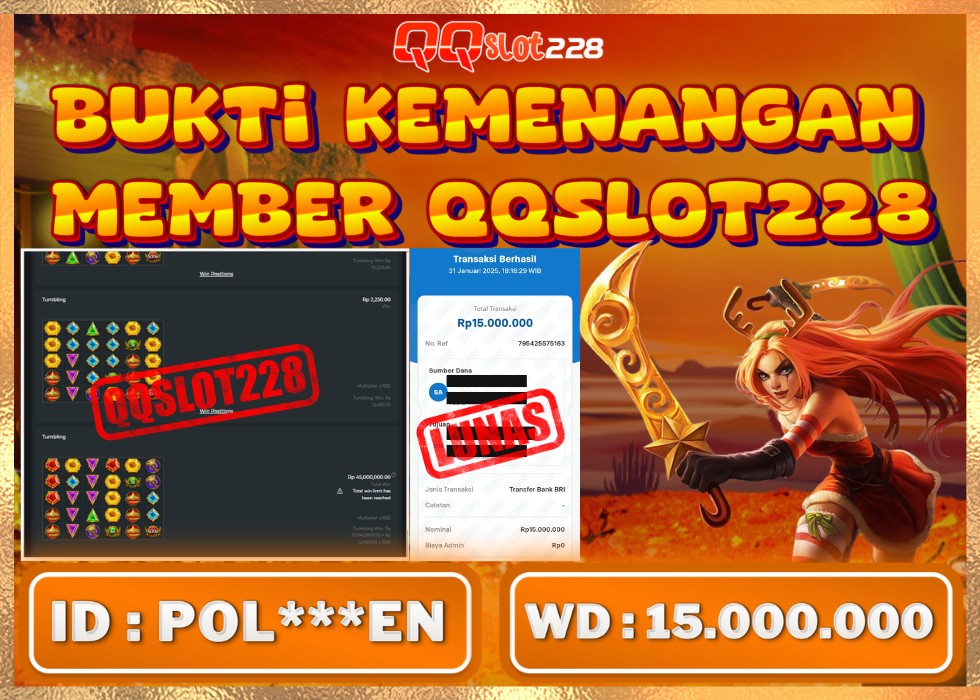 QQSLOT228 JACKPOT  Rp 15.000.000 - LUNAS!!!