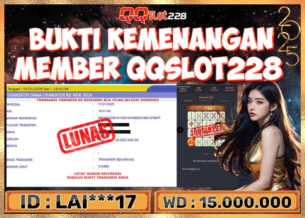 QQSLOT228 JACKPOT  Rp 15.000.000 - LUNAS!!!