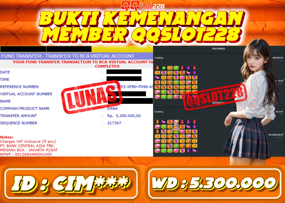 QQSLOT228 JACKPOT  Rp 5.300.000 - LUNAS!!!