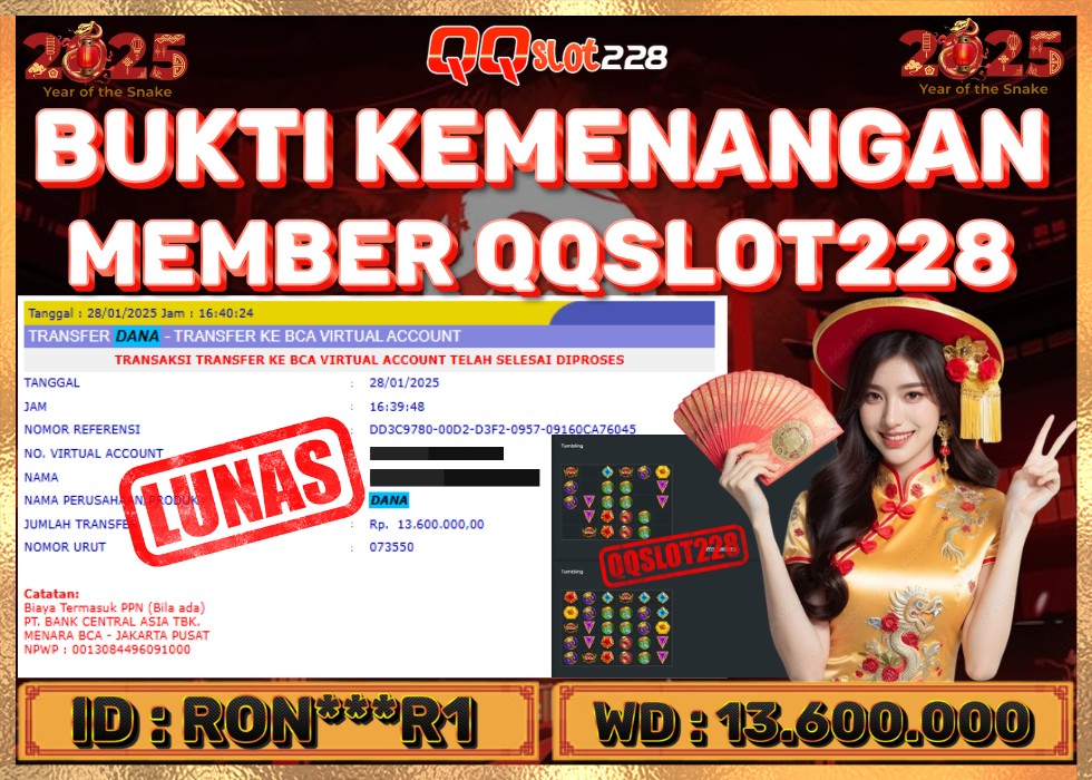 QQSLOT228 JACKPOT  Rp 13.600.000 - LUNAS!!!