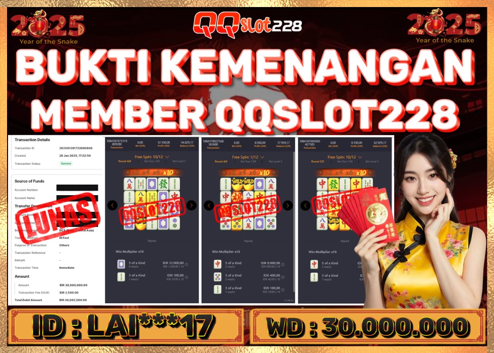QQSLOT228 JACKPOT  Rp 30.000.000 - LUNAS!!!