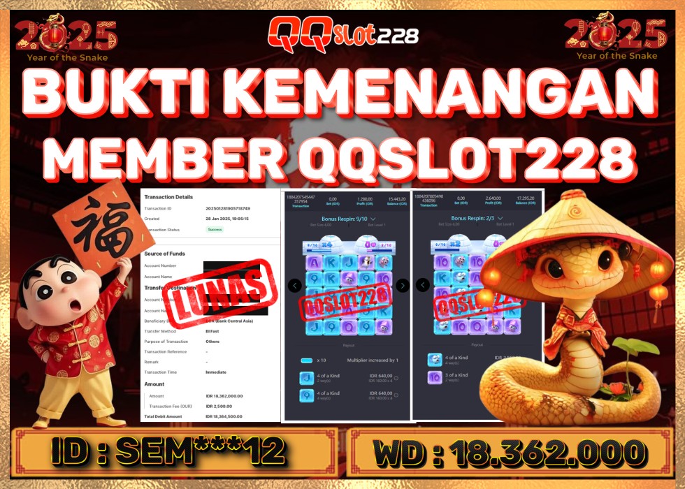 QQSLOT228 JACKPOT  Rp 18.362.000 - LUNAS!!!