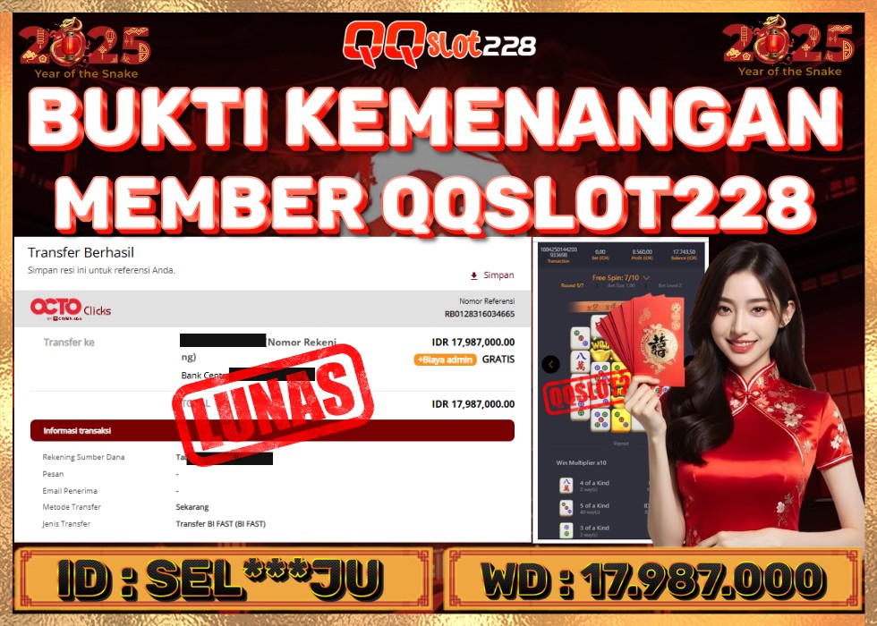QQSLOT228 JACKPOT  Rp 17.987.000 - LUNAS!!!