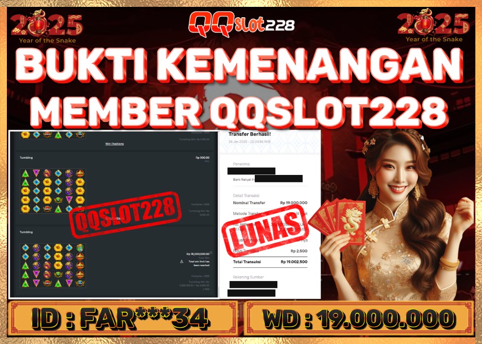 QQSLOT228 JACKPOT  Rp 19.000.000 - LUNAS!!!