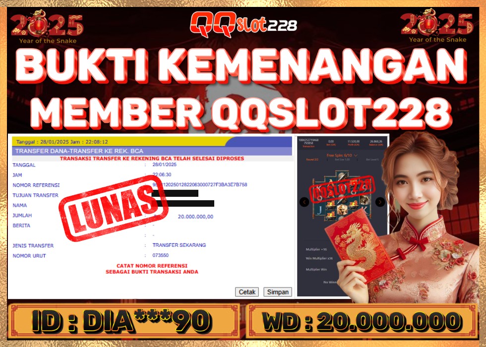 QQSLOT228 JACKPOT  Rp 20.000.000 - LUNAS!!!