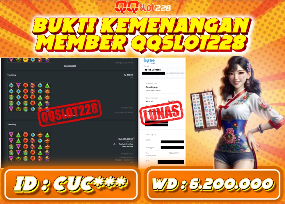 QQSLOT228 JACKPOT  Rp 6.200.000 - LUNAS!!!
