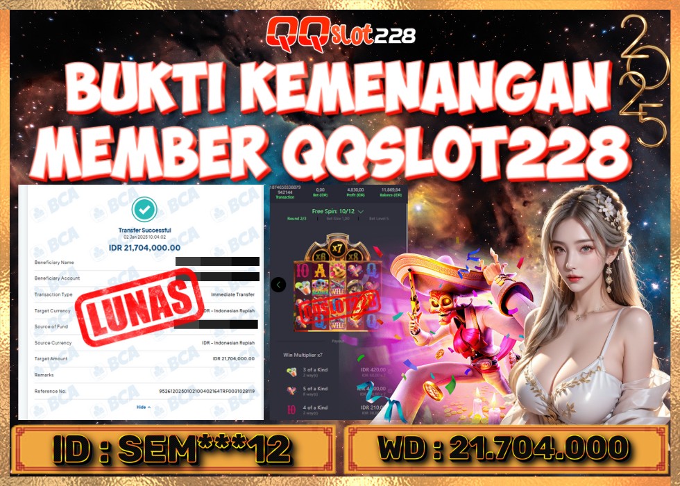 QQSLOT228 JACKPOT  Rp 21.704.000 - LUNAS!!!