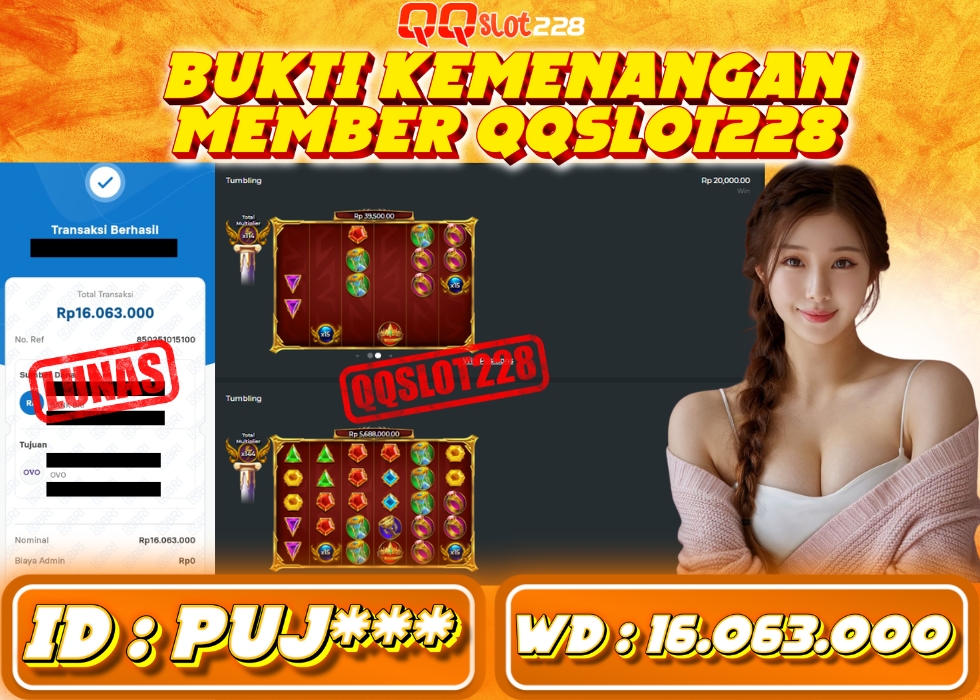 QQSLOT228 JACKPOT  Rp 16.063.000 - LUNAS!!!