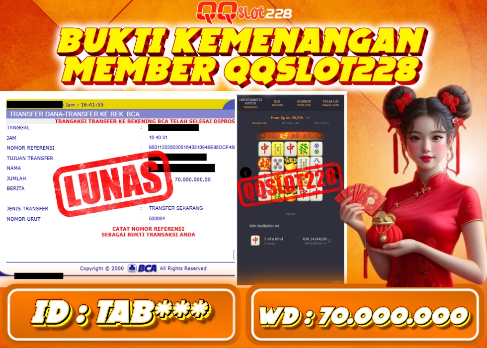 QQSLOT228 JACKPOT  Rp 70.000.000 - LUNAS!!!