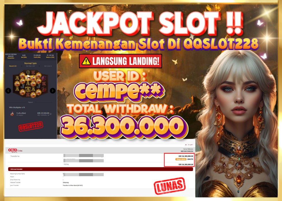 QQSLOT228 JACKPOT  Rp 36.300.000 - LUNAS!!!