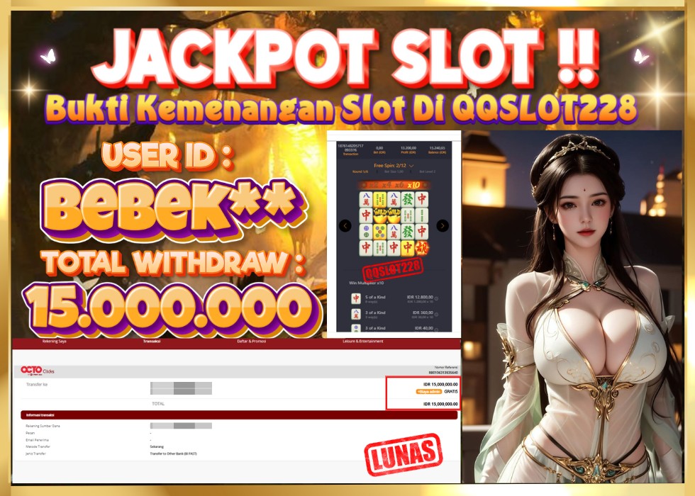 QQSLOT228 JACKPOT  Rp 15.000.000 - LUNAS!!!