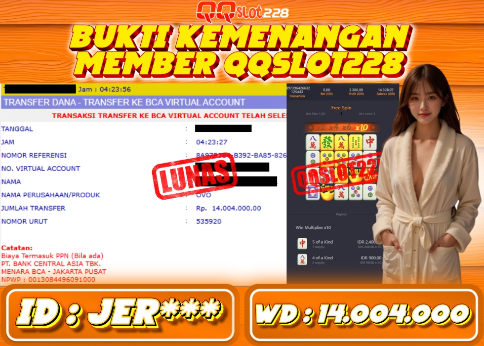 QQSLOT228 JACKPOT  Rp 14.004.000 - LUNAS!!!