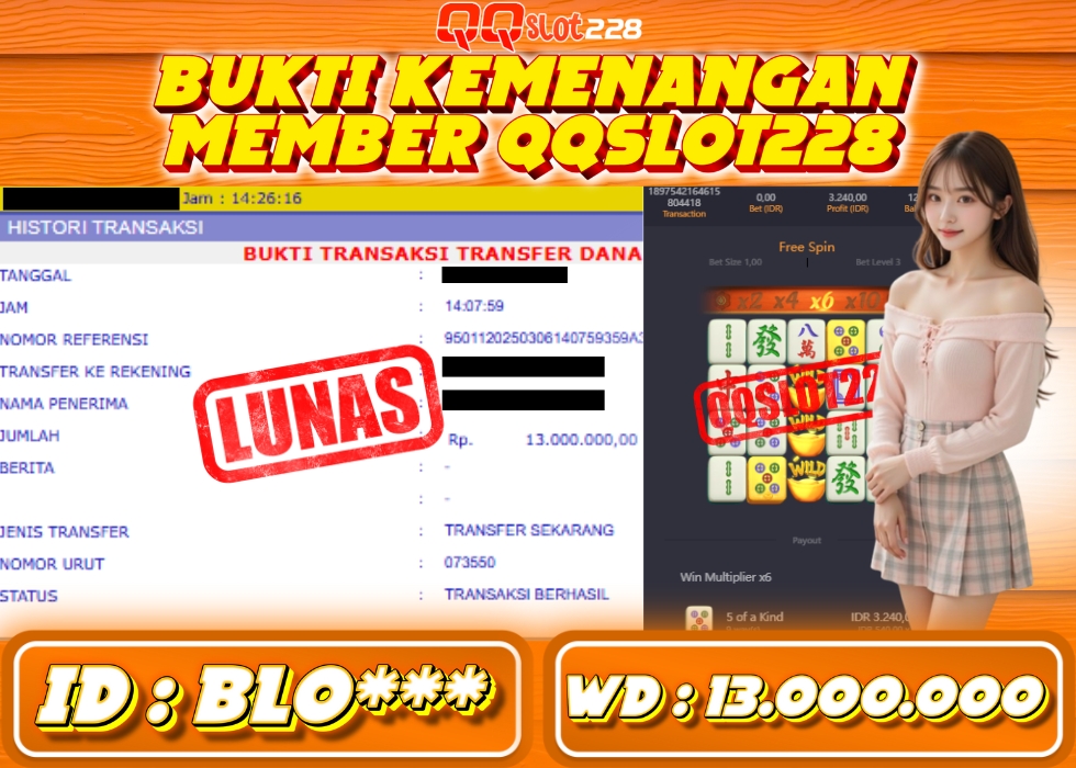 QQSLOT228 JACKPOT  Rp 13.000.000 - LUNAS!!!